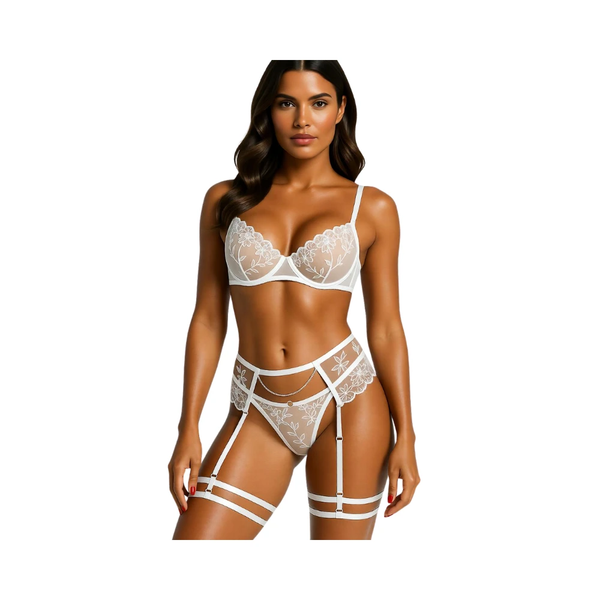 Les Secrets de Léa – Ensemble lingerie en dentelle blanche – Héra - LSDLBoutique