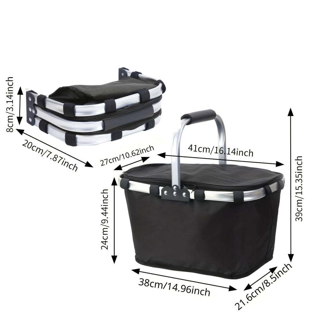 Panier Isotherme Pliant Avec Couvercle Zip Aluminium Oxford – vue 8 | Les Secrets de Léa