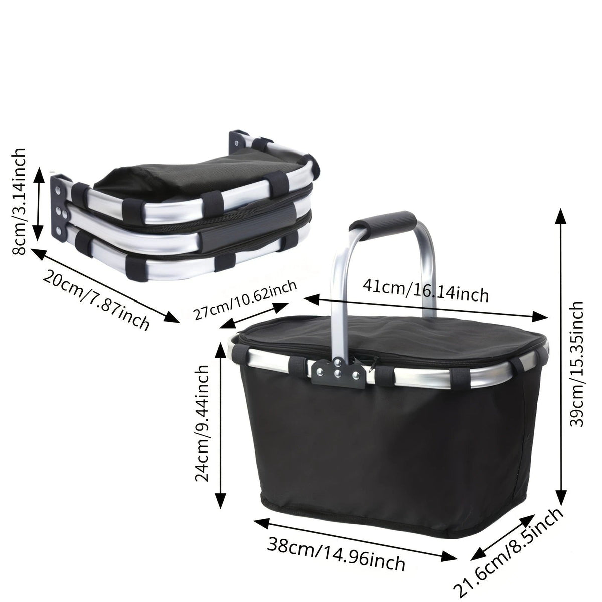 Panier Isotherme Pliant Avec Couvercle Zip Aluminium Oxford – vue 8 | Les Secrets de Léa