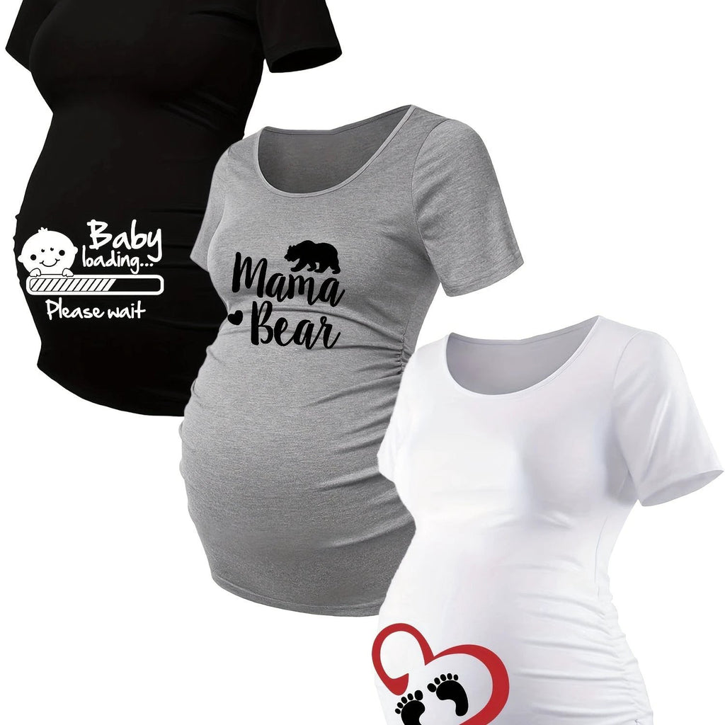 T Shirts Grossesse Lot De 3 Maille Stretch Alphabets - LSDLBoutique