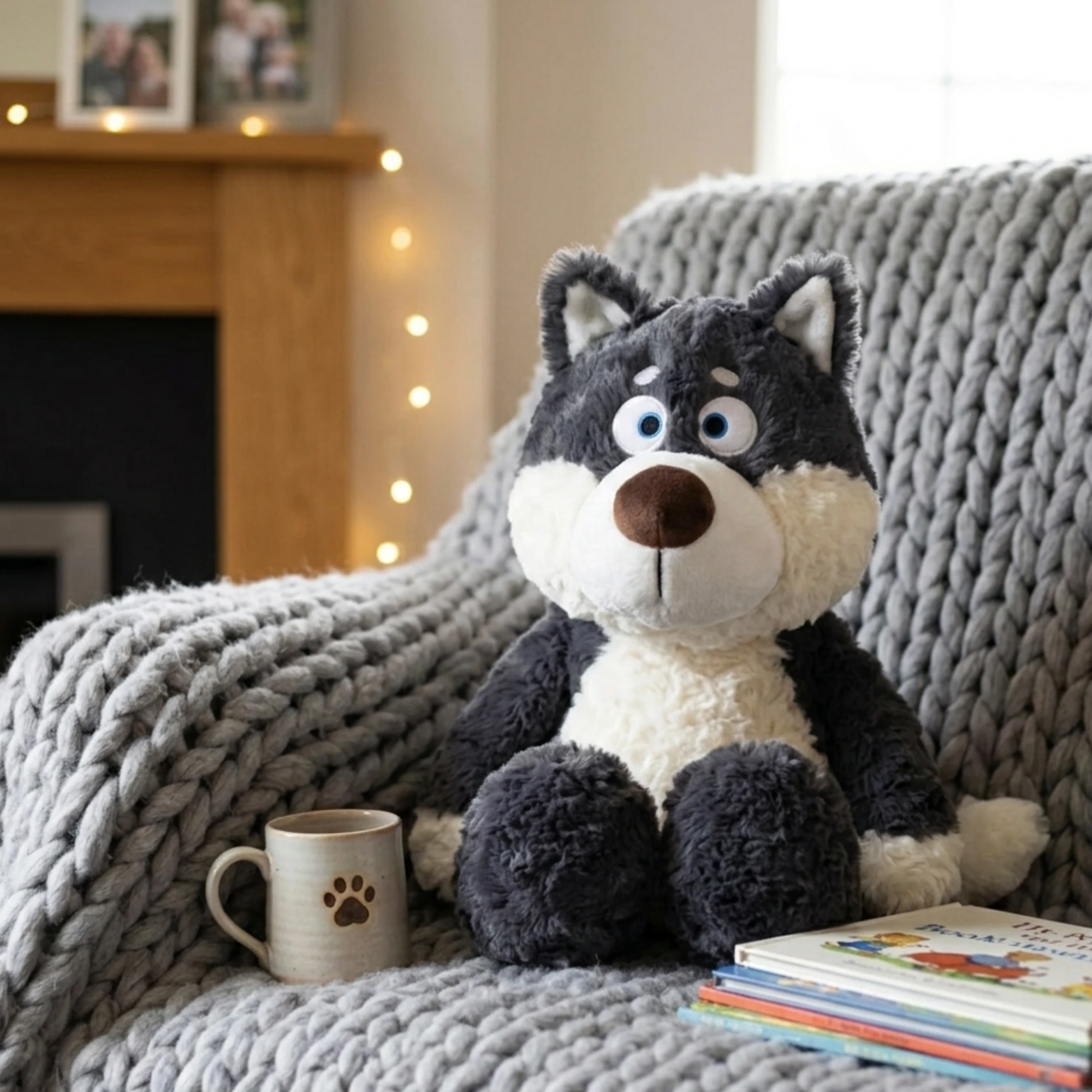 Peluche Loup Gris 40 Cm - LSDLBoutique