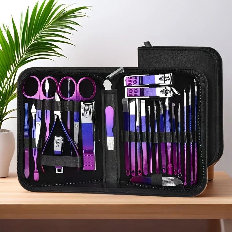 Set Manucure Pédicure en Acier Inoxydable avec Étui - LSDLBoutique