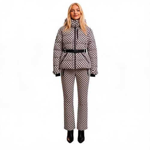 Ensemble parka et pantalon à capuche – 2 motifs – sur fond blanc
