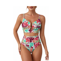 Zweiteiliger High-Waist Triangel-Badeanzug – Pure Color