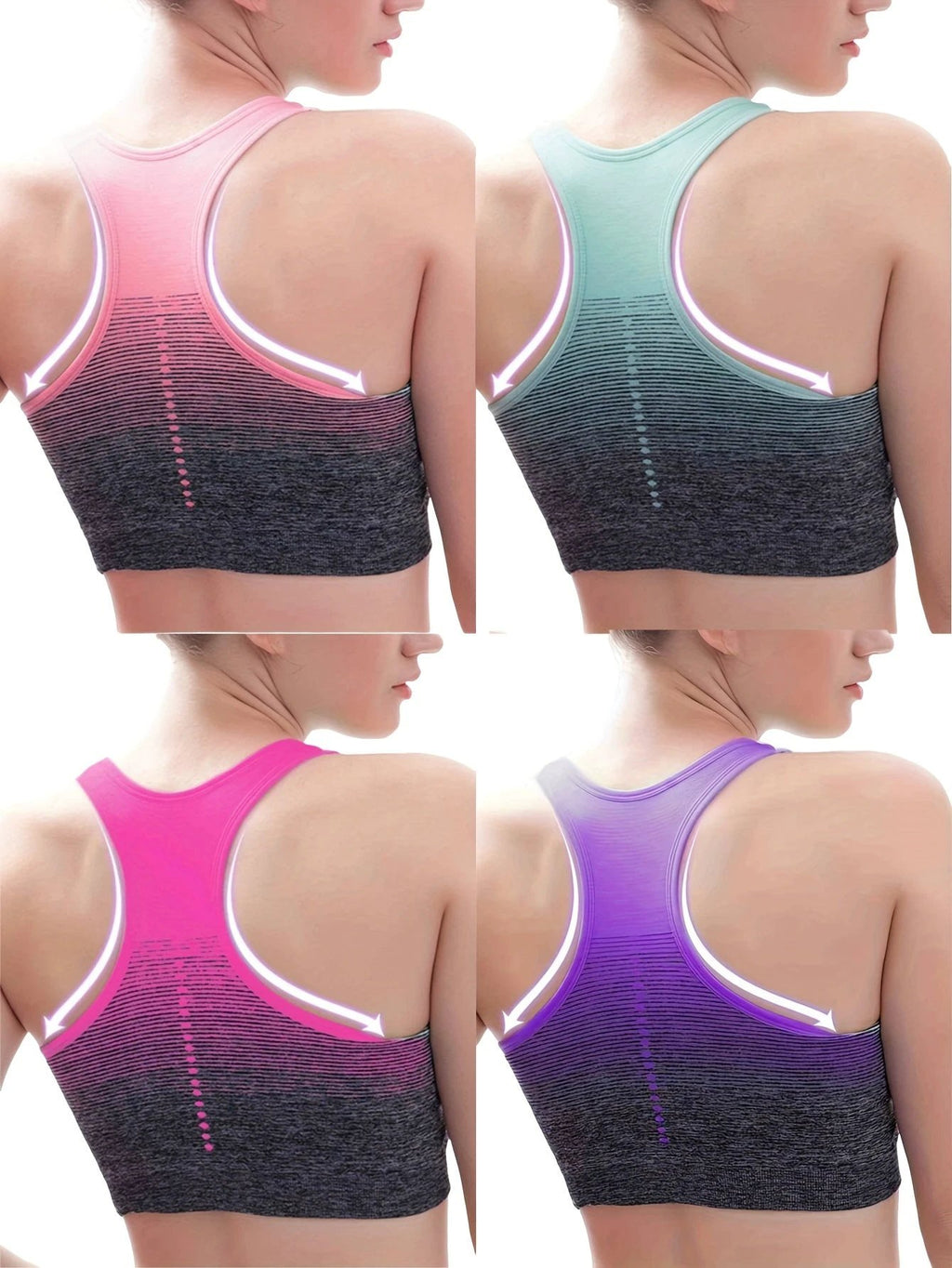 Lot de 4 Brassières de Sport Femme – Dos Croisé - LSDLBoutique
