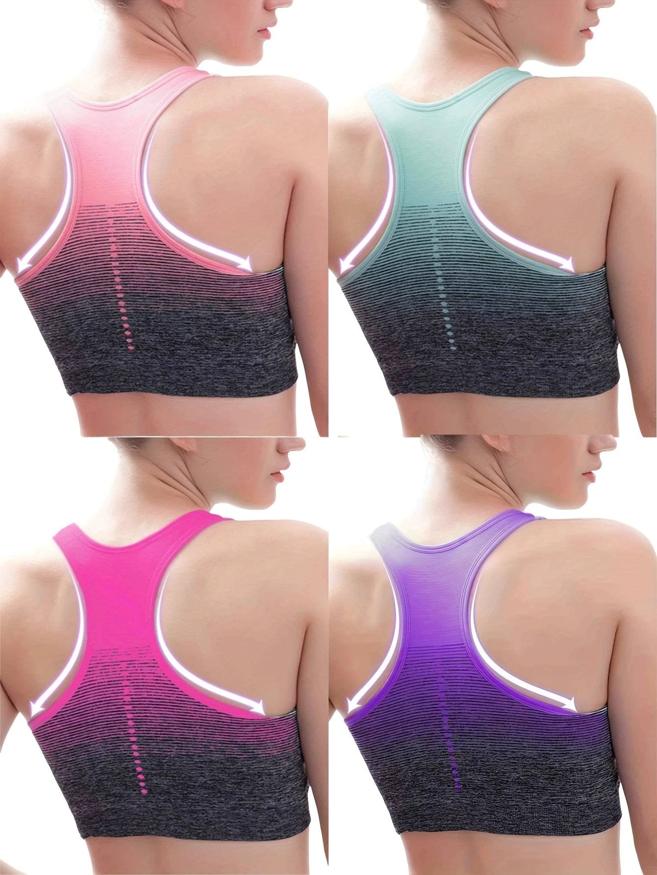 Lot de 4 Brassières de Sport Femme – Dos Croisé - LSDLBoutique