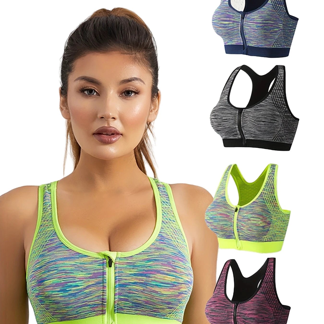 Lot de 4 Brassières de Sport Zippées à Maintien Fort - LSDLBoutique