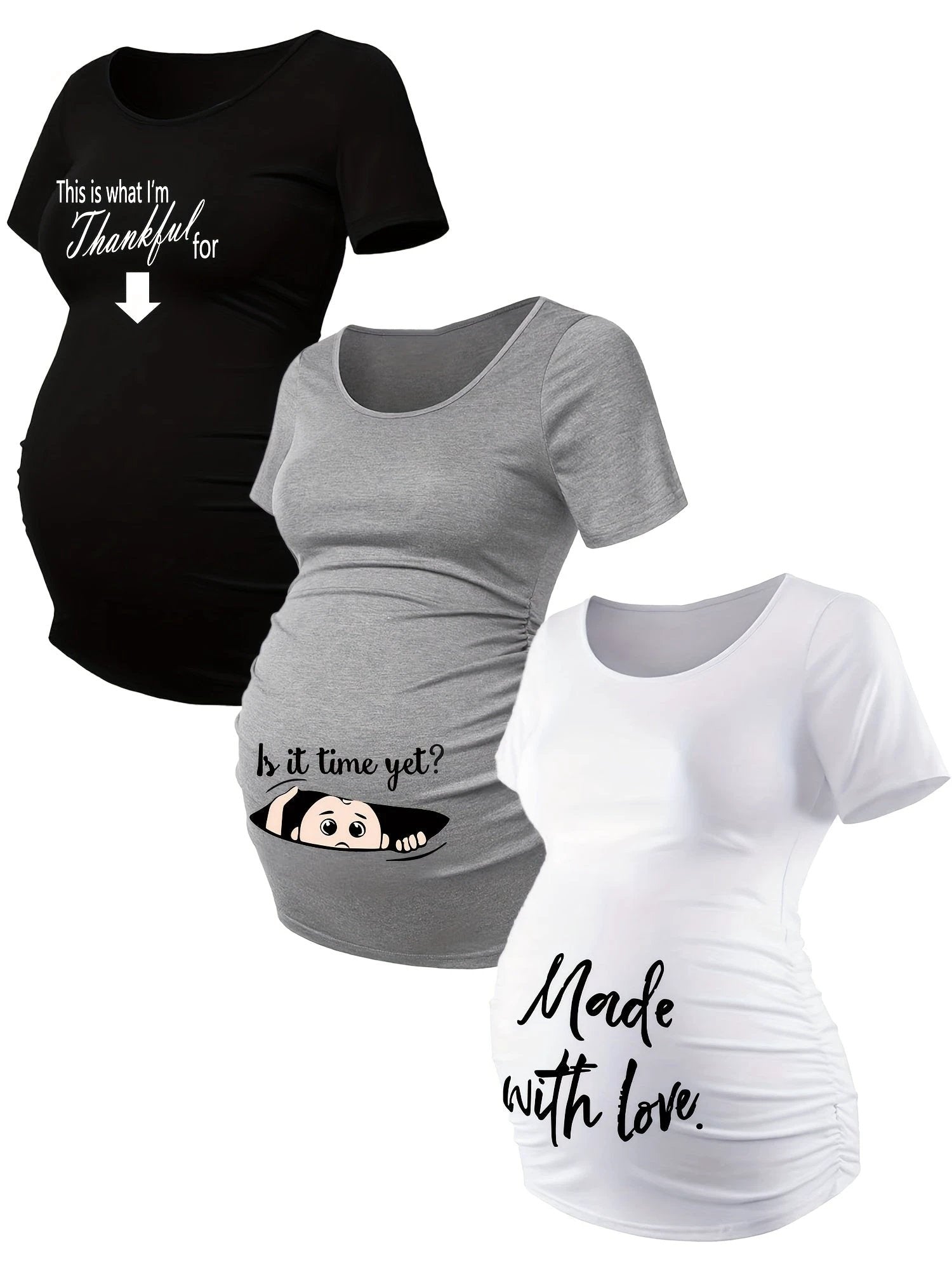 T Shirts Grossesse Lot De 3 Maille Stretch Alphabets - LSDLBoutique