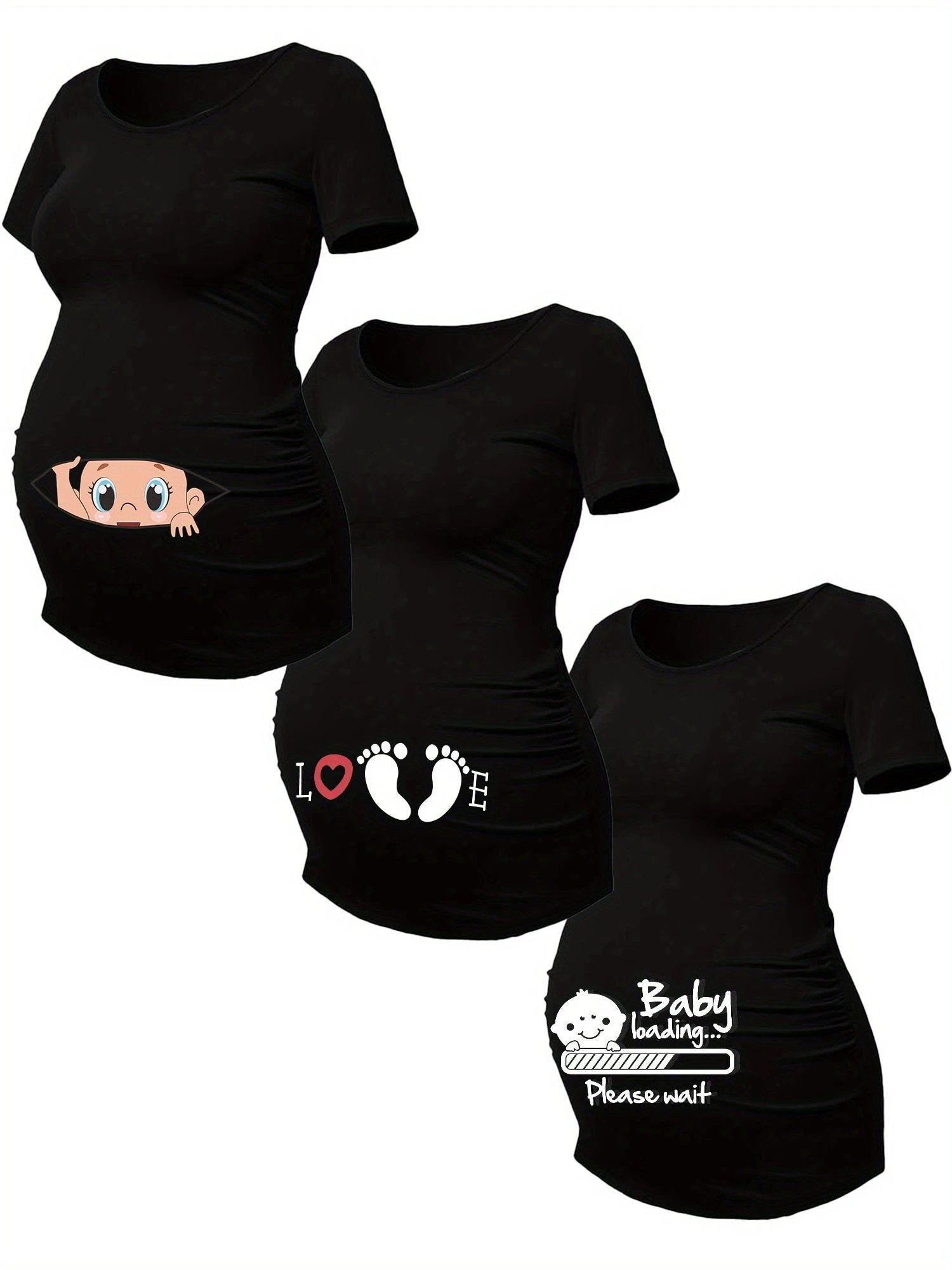 T Shirts Grossesse Lot De 3 Maille Stretch Alphabets - LSDLBoutique