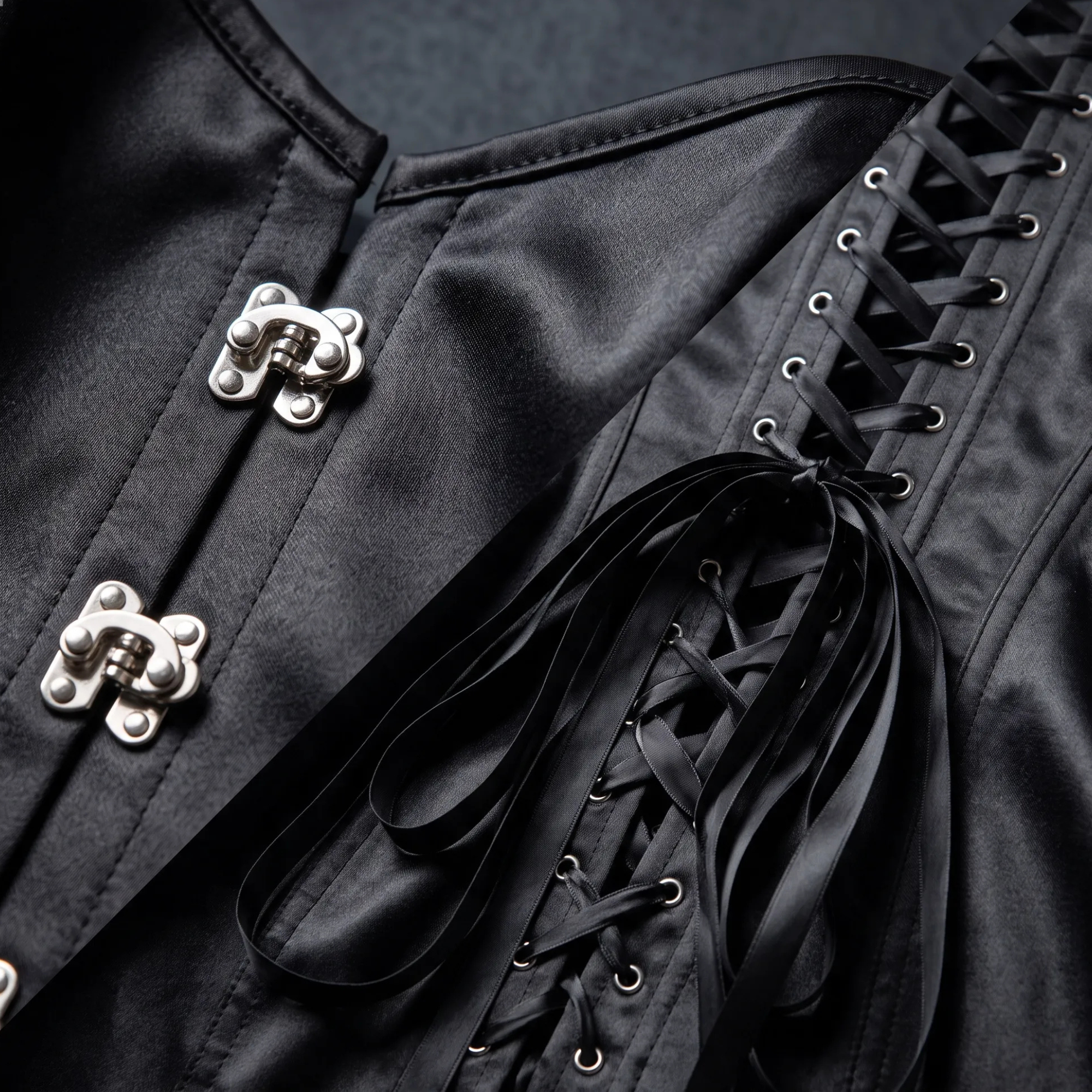 Satin Lace-Up Overbust Corset Gothic Style – Plus Size