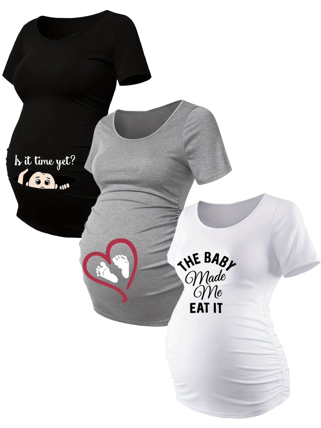 T Shirts Grossesse Lot De 3 Maille Stretch Alphabets - LSDLBoutique