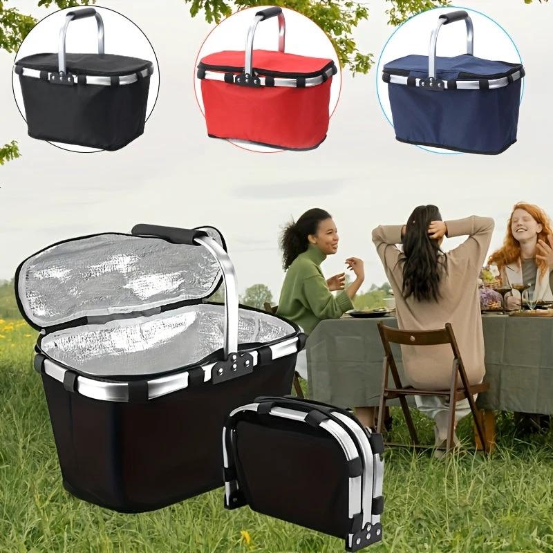 Panier Isotherme Pliant Avec Couvercle Zip Aluminium Oxford – vue 2 | Les Secrets de Léa