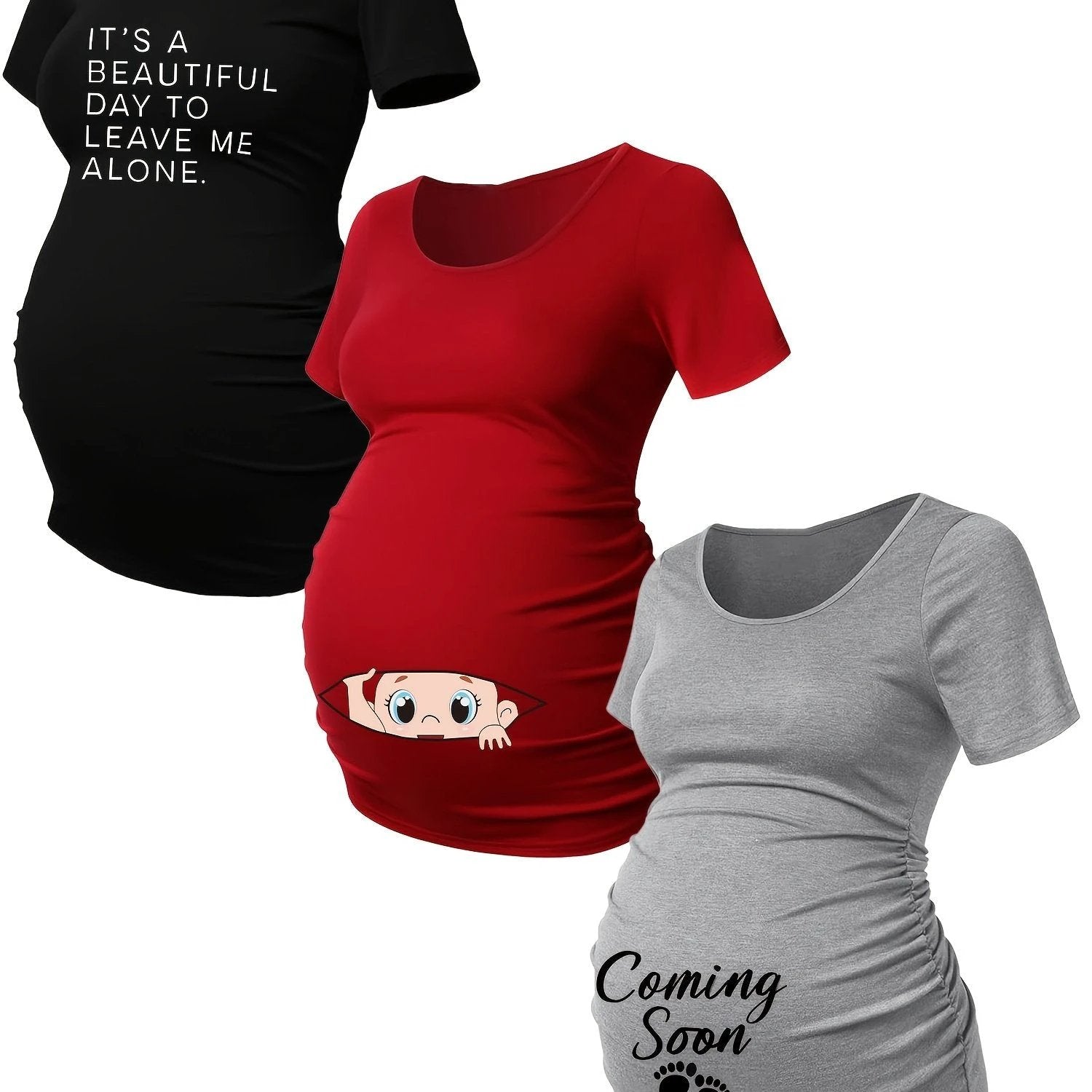 T Shirts Grossesse Lot De 3 Maille Stretch Alphabets - LSDLBoutique