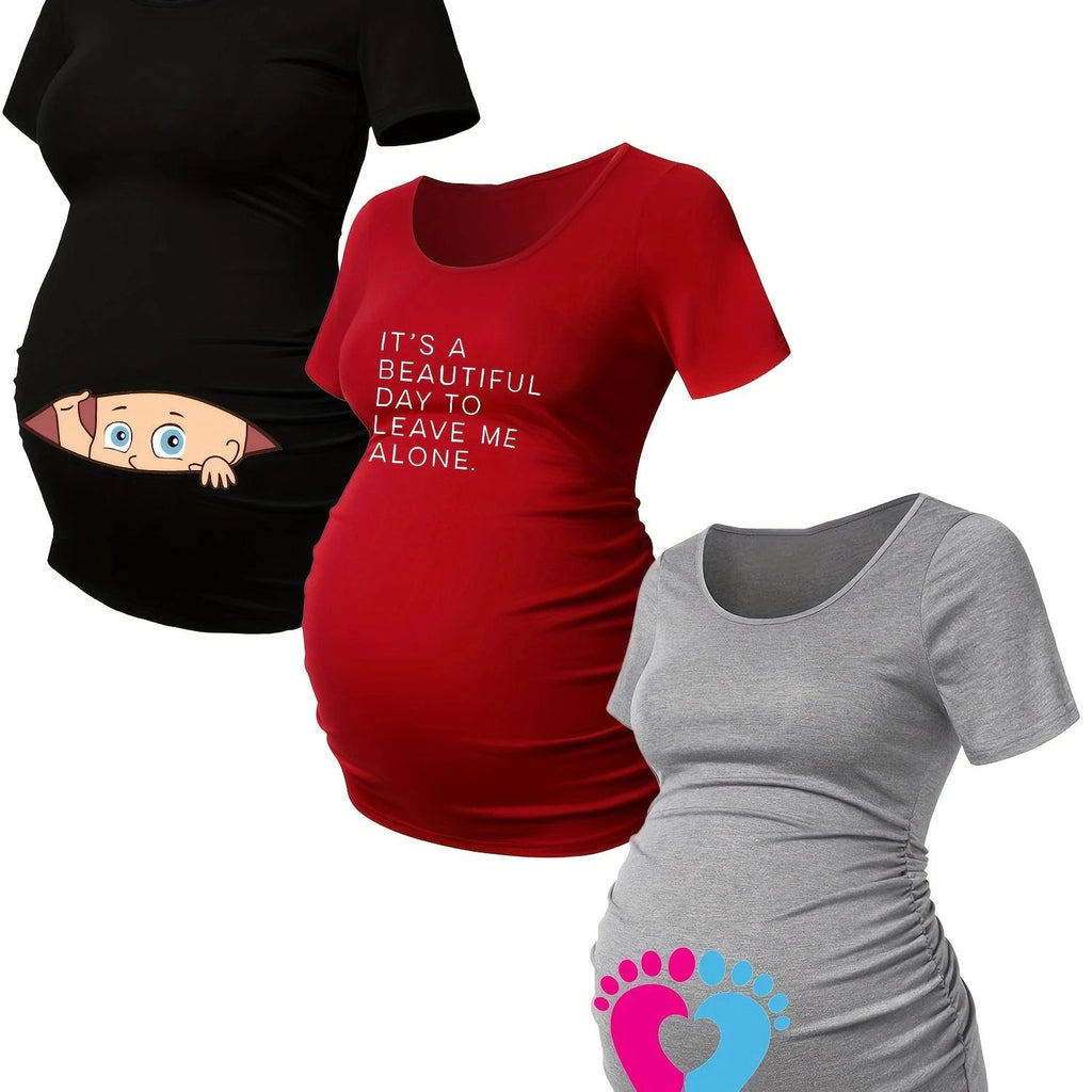 T Shirts Grossesse Lot De 3 Maille Stretch Alphabets - LSDLBoutique