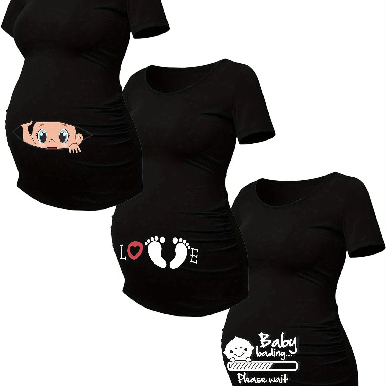 T Shirts Grossesse Lot De 3 Maille Stretch Alphabets - LSDLBoutique