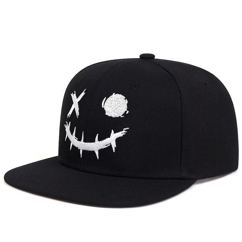 Casquette Hip-Hop Noire à Smiley Brodé - LSDLBoutique