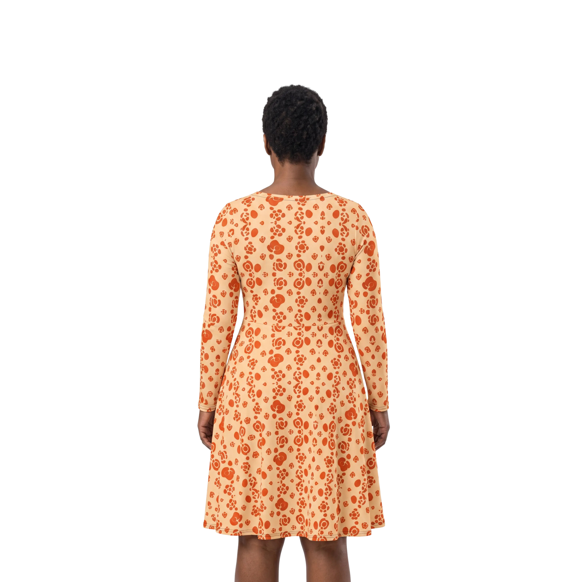 Langes Kleid mit langen Ärmeln, tailliert, mit Taschen – Nérine