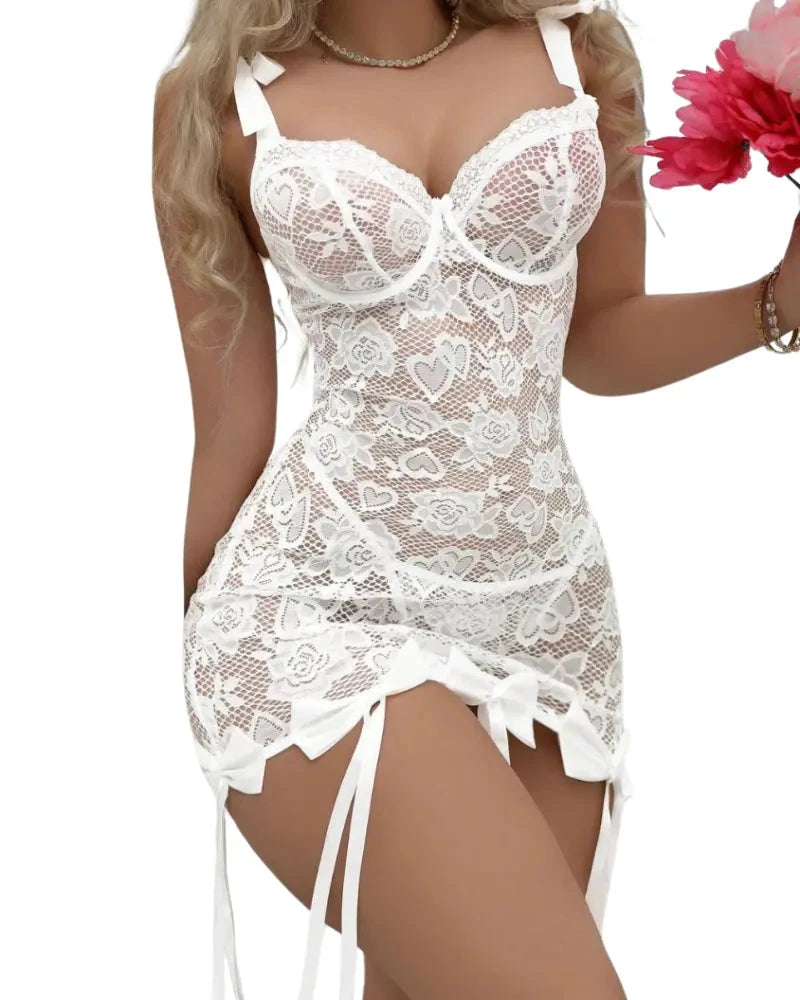 Les Secrets de Léa – Robe en dentelle transparente – Solène - LSDLBoutique