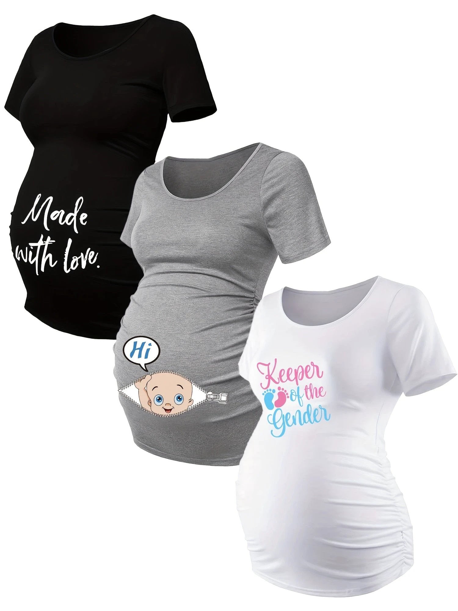 T Shirts Grossesse Lot De 3 Maille Stretch Alphabets - LSDLBoutique