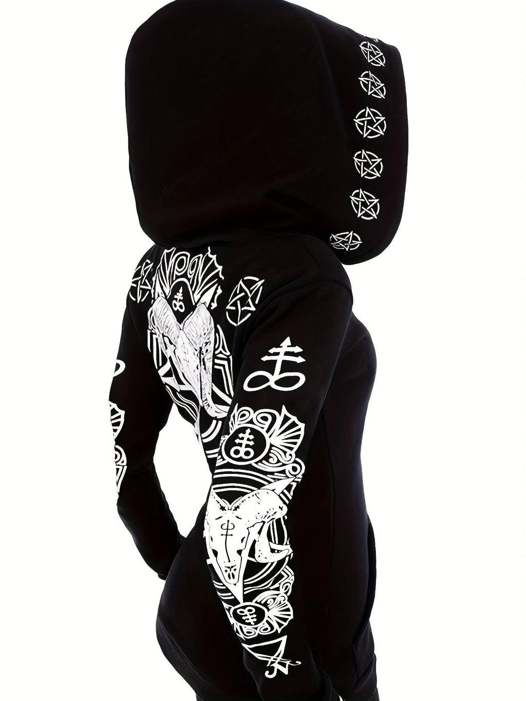Sweat zippé à capuche femme – Motif géométrique - LSDLBoutique