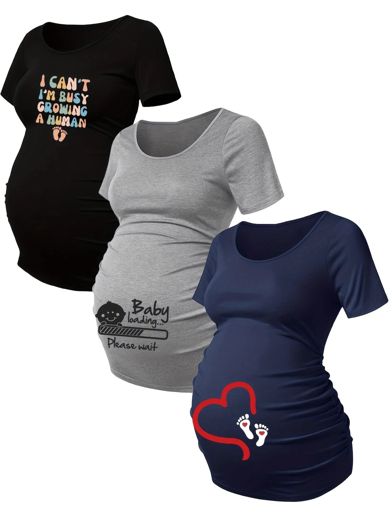 T Shirts Grossesse Lot De 3 Maille Stretch Alphabets - LSDLBoutique
