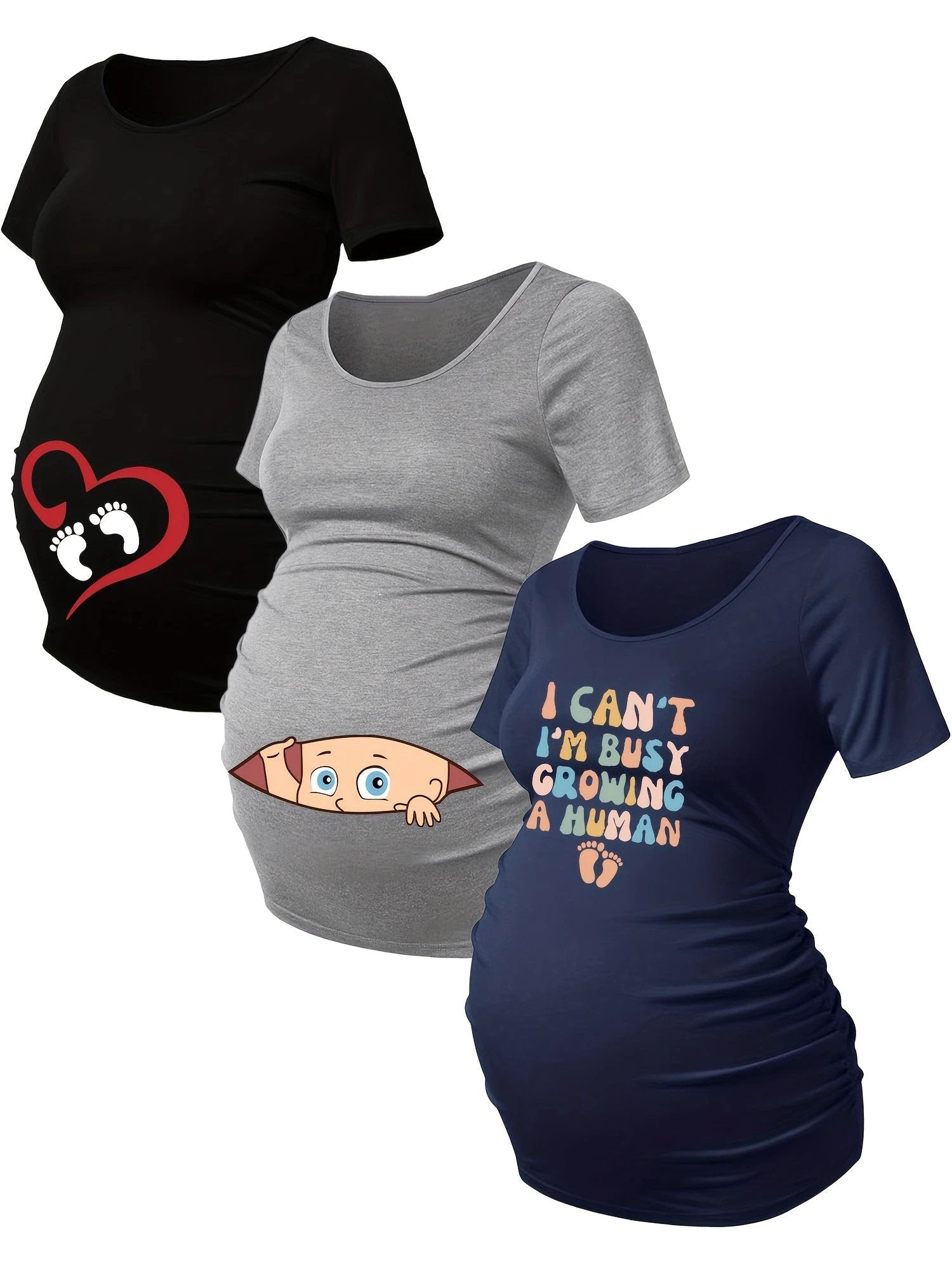 T Shirts Grossesse Lot De 3 Maille Stretch Alphabets - LSDLBoutique