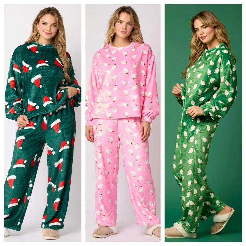 Les Secrets de Léa – Pyjama chaud en peluche à carreaux – Dorothée