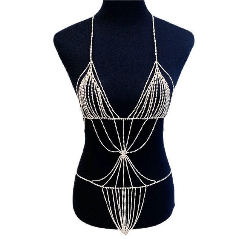 Harnais corporel cristaux argent – Chaîne décorative - LSDLBoutique