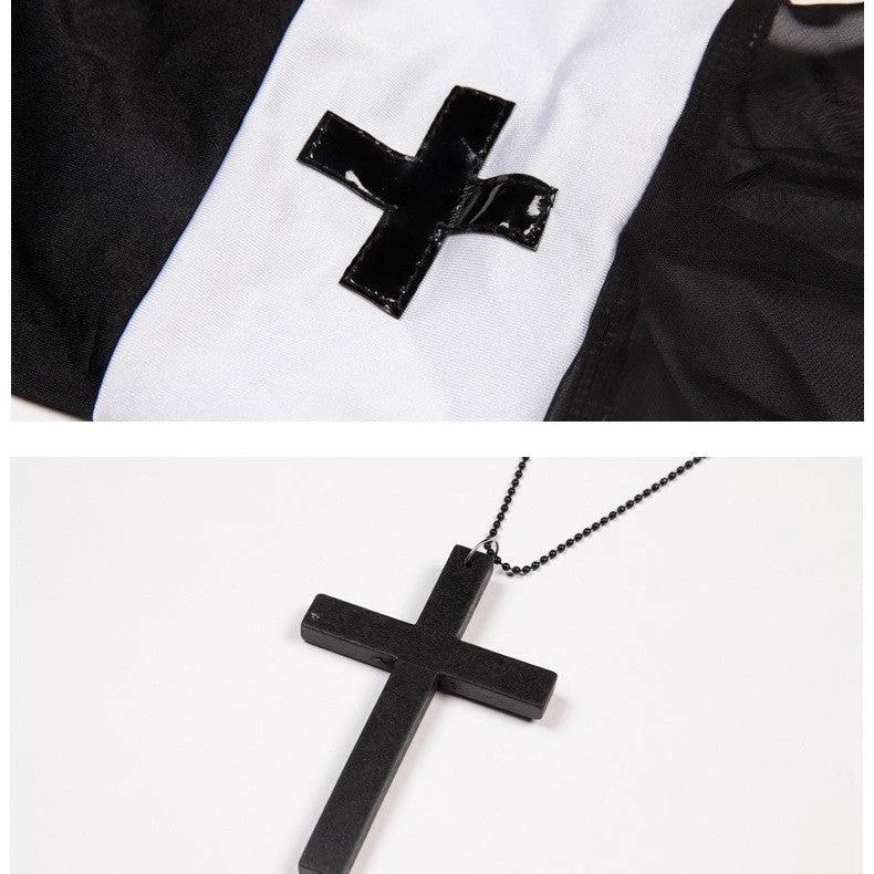 Déguisement Religieuse Grande Taille En Dentelle Et Mesh - LSDLBoutique