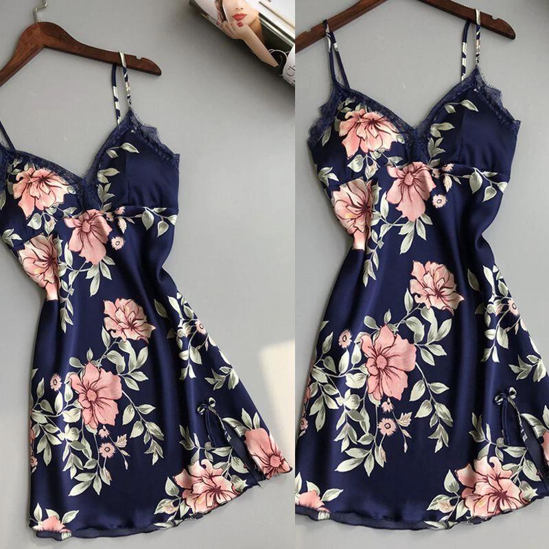 Les Secrets de Léa – Nuisette satin rose florale dentelle – Hortense - LSDLBoutique