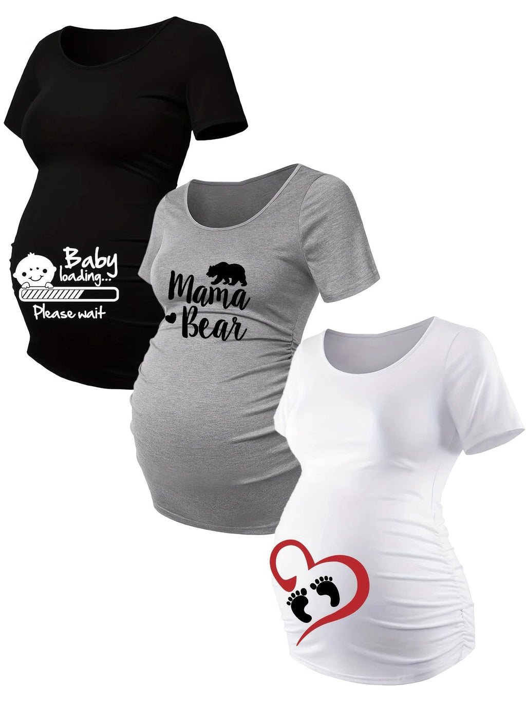 T Shirts Grossesse Lot De 3 Maille Stretch Alphabets - LSDLBoutique