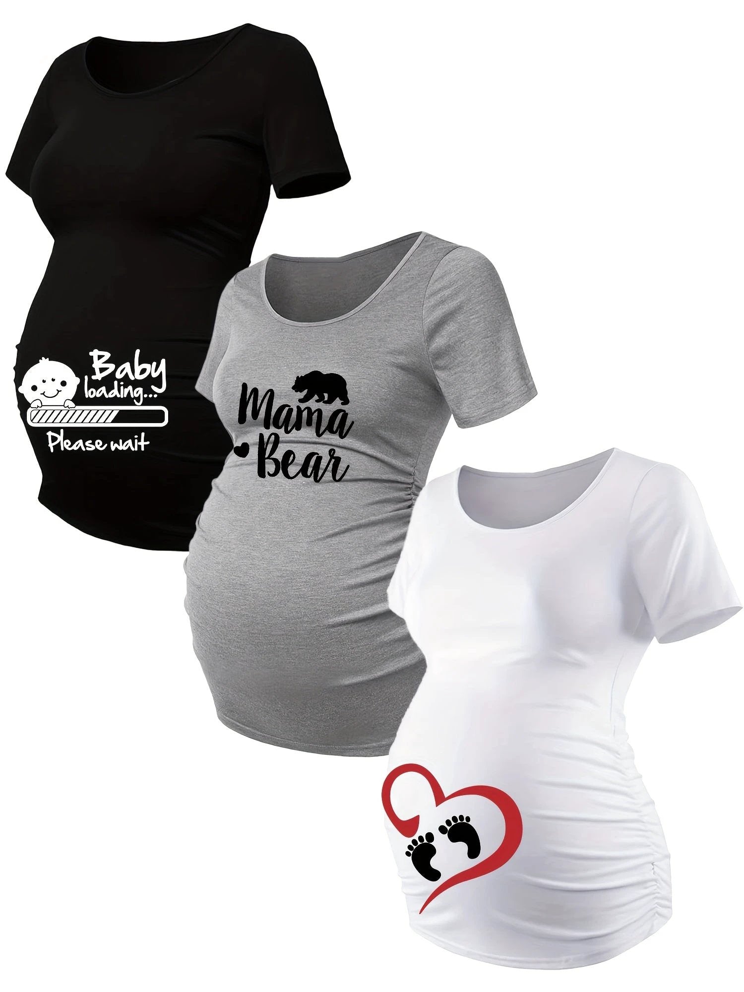 T Shirts Grossesse Lot De 3 Maille Stretch Alphabets - LSDLBoutique