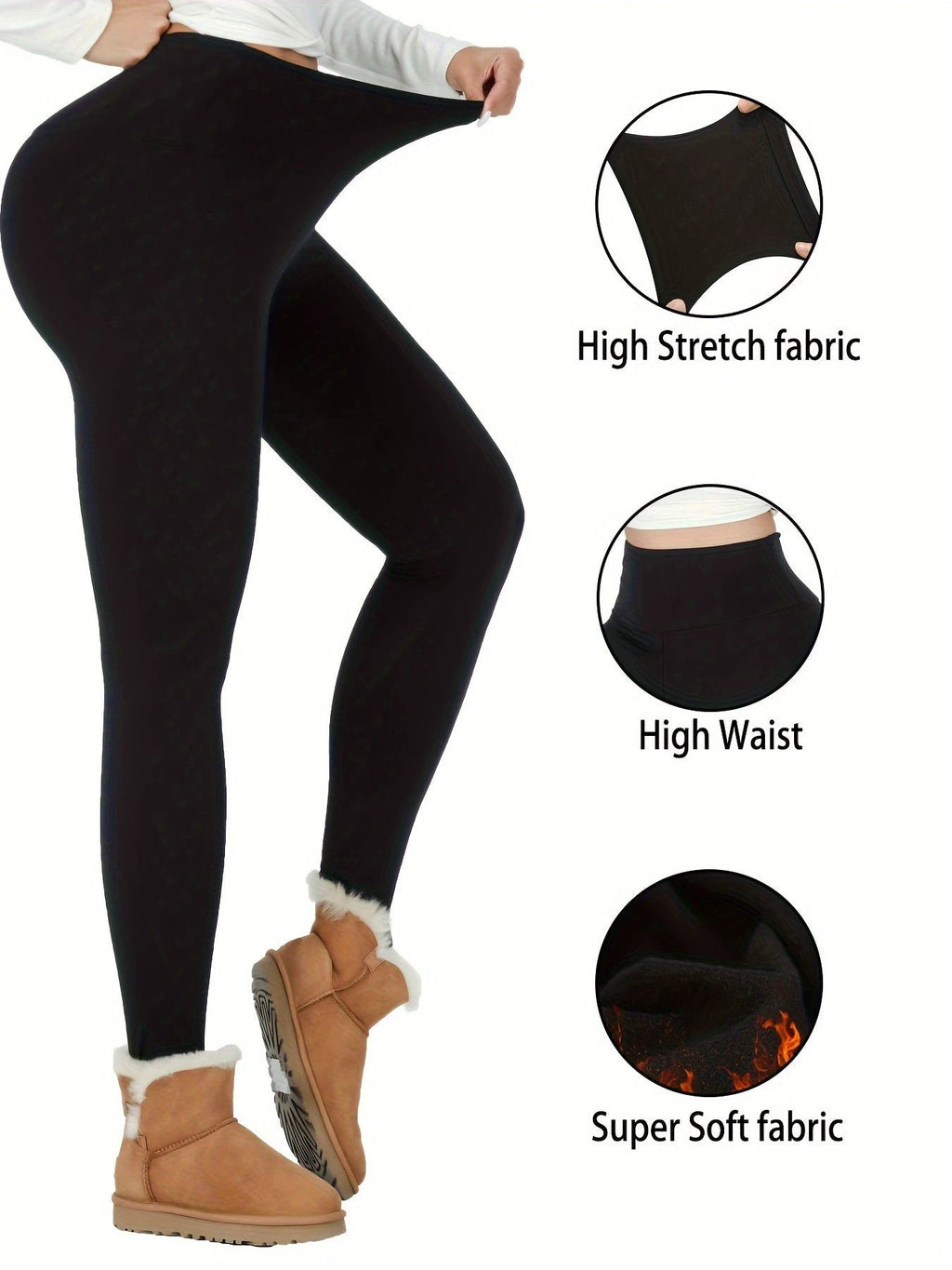 Lot de 3 Leggings Thermiques Femme – Taille Haute - LSDLBoutique