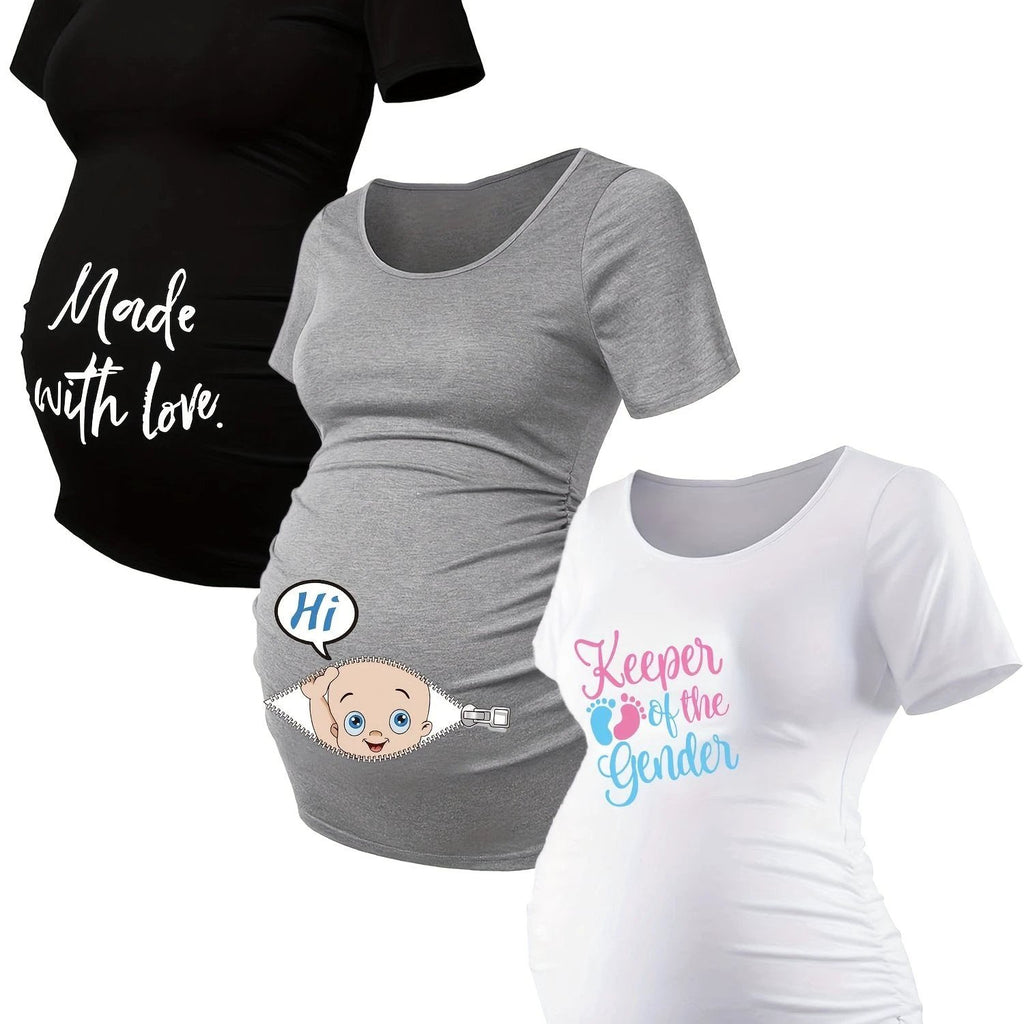 T Shirts Grossesse Lot De 3 Maille Stretch Alphabets - LSDLBoutique