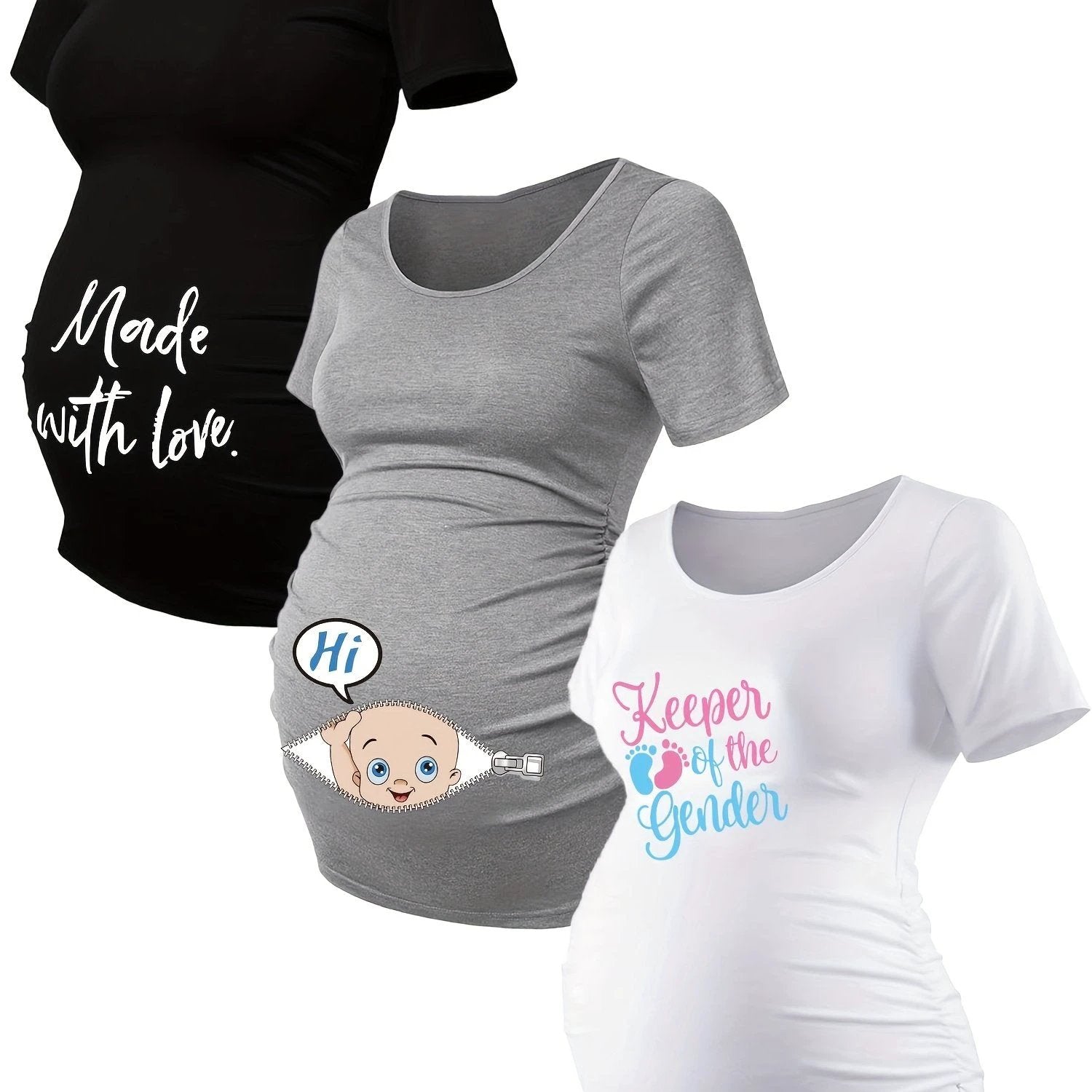 T Shirts Grossesse Lot De 3 Maille Stretch Alphabets - LSDLBoutique