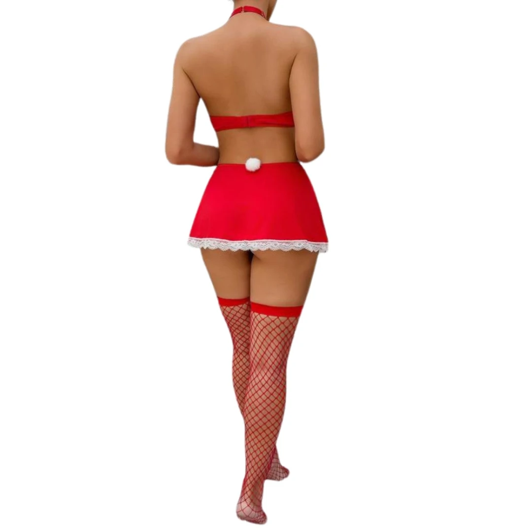Les Secrets de Léa – Ensemble lingerie rouge 4 pièces avec découpe cœur – Alessandra – vue 3
