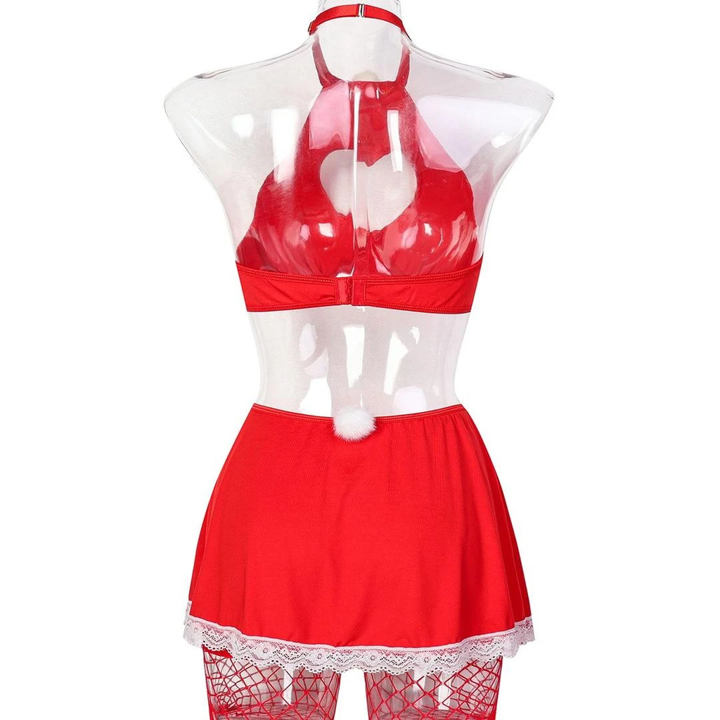 Les Secrets de Léa – Ensemble lingerie rouge 4 pièces avec découpe cœur – Alessandra – vue 4