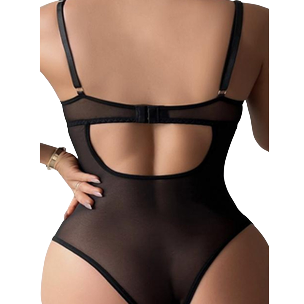 Body en dentelle noire à armatures – Maya