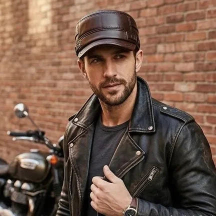 Casquette d'hiver en cuir véritable - LSDLBoutique