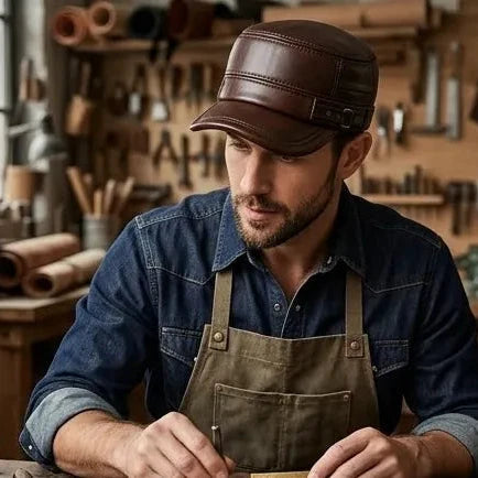 Casquette d'hiver en cuir véritable - LSDLBoutique