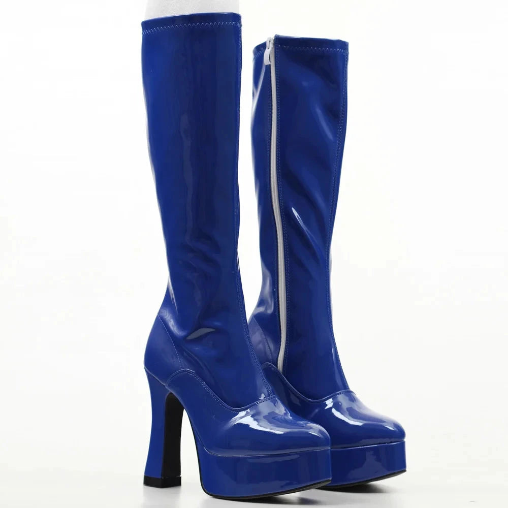 Bottes femme genou haut – Talons épais et plateforme - LSDLBoutique