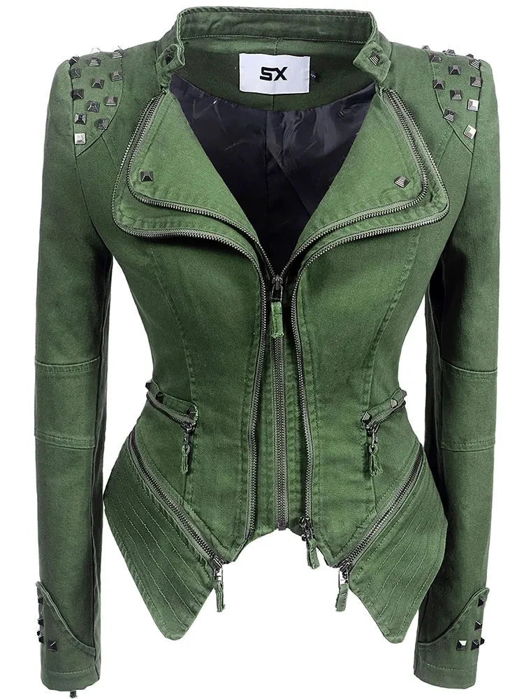 Veste Gothique en Denim Gris pour Femme - LSDLBoutique