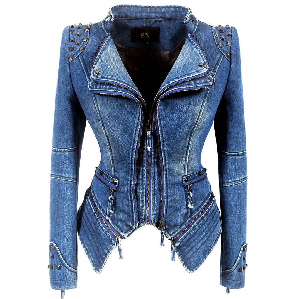 Veste Gothique en Denim Gris pour Femme - LSDLBoutique