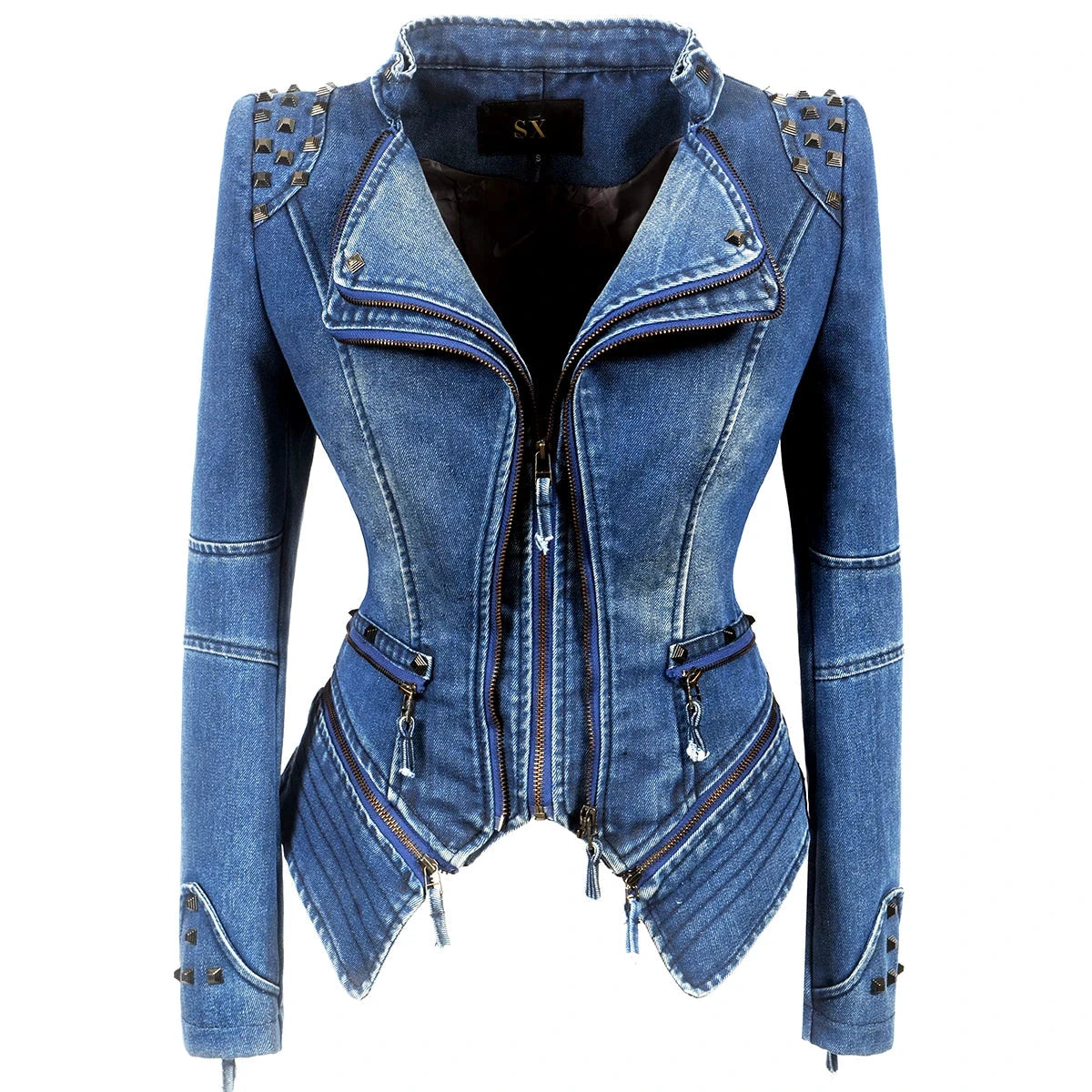 Veste Gothique en Denim Gris pour Femme - LSDLBoutique