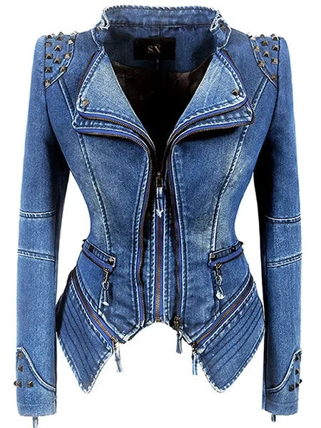 Veste Gothique en Denim Gris pour Femme - LSDLBoutique