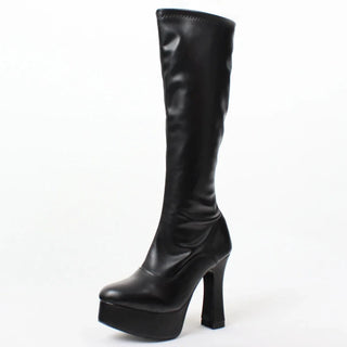 Women's Knee-High Boots – Chunky Block Heel and Platform
