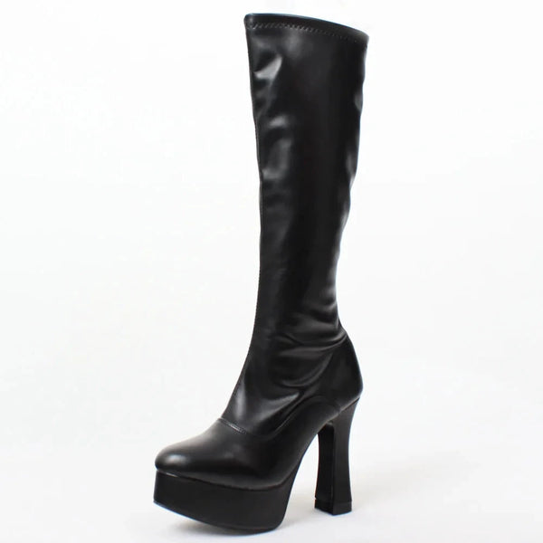 Bottes femme genou haut – Talons épais et plateforme - LSDLBoutique