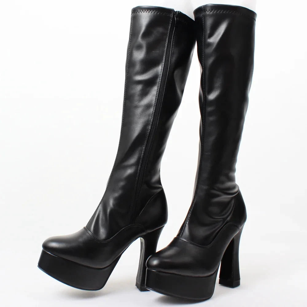 Bottes femme genou haut – Talons épais et plateforme - LSDLBoutique