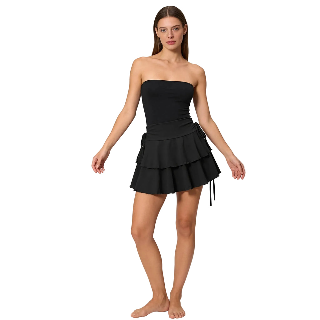 Jupe courte évasée à taille haute - LSDLBoutique