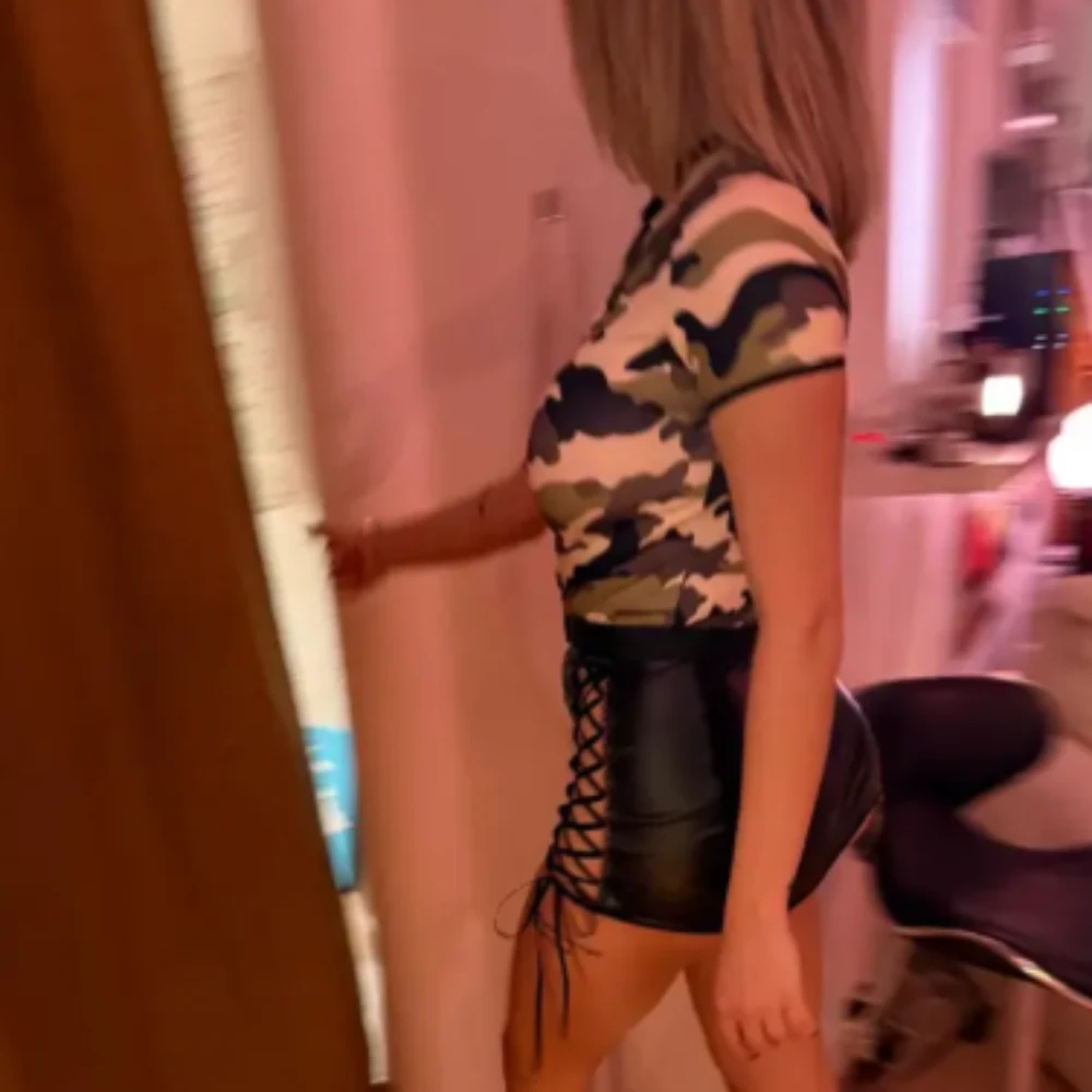 Les Secrets de Léa – Ensemble camouflage avec jupe noire en simili cuir – Lara - LSDLBoutique